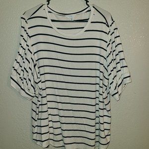 Time and tru stripped puffy arm top